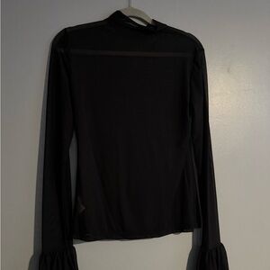 Sheer Black Long Sleeve Women's Top